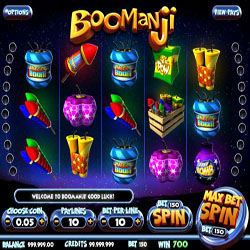 Шоу фейерверков на игровом автомате Boomanji