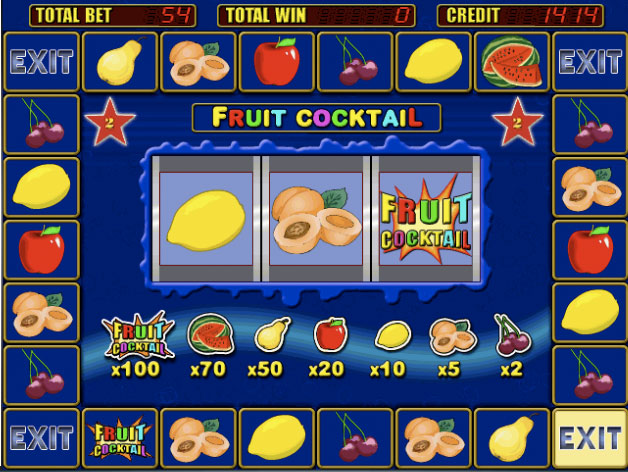 Онлайн версия игровых автоматов Fruit Cocktail в первую очередь привлекает